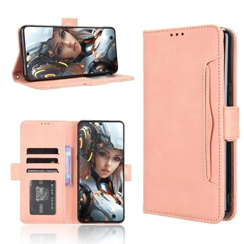 Sunsky Skin Feel Calf Texture Card Slots Coque De Téléphone En Cuir Pour Cubot Max 5 Rose