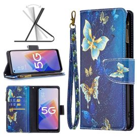 Coque De Téléphone Oppo A96 5g - Dessin Coloré Motif Fermeture Éclair Étui En Cuir
