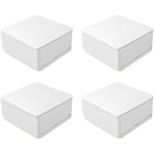Wagner-4 Pièces Rehausseur De Meubles En Acier Carbone,6cm De Diamètre Rehausseur De Lit,Rehausseur De Meuble Adhesif,Peut Soulever 3cm Pour Canapé Armoire,Blanc Carré