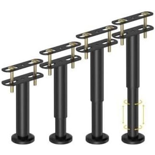 Wagner-Lot De 4 Pieds De Lit Réglables En Hauteur,Réglables En Hauteur De 18 À 32cm,Pieds De Support Pour Poutres Centrales De Lit,Pieds Centraux De Lit En Métal Solides Pour Meubles De Bricolage,