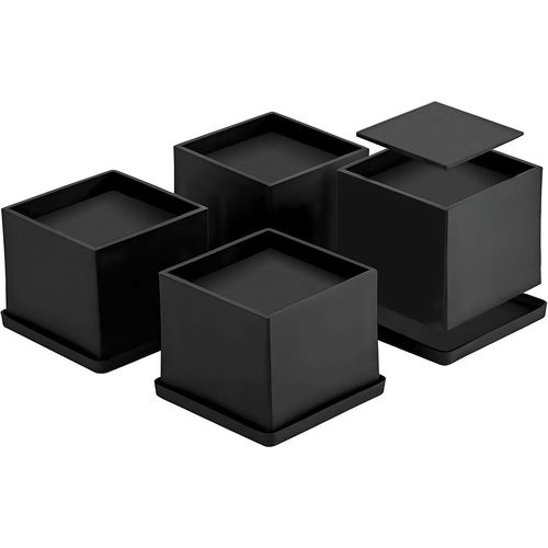 Wagner-Rehausseur Pieds De Lit Rehausseurs Meuble,Augmenter Hautuer De 5,1cm(Noir,Lot De 4)