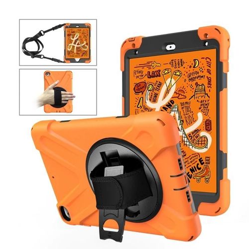 Coque Ipad Mini 4 - Silicone Coloré Antichoc Et Pc Avec Support,Bretelles Orange