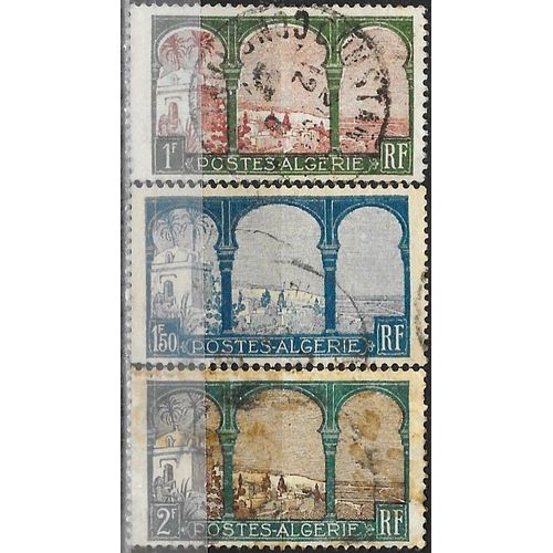 Algérie, Colonie Française 1926 / 1930, Beaux Timbres Yvert 51 54 83, Vue Prise De Mustapha Supérieur, Quartier D'Alger, Oblitérés, Be.