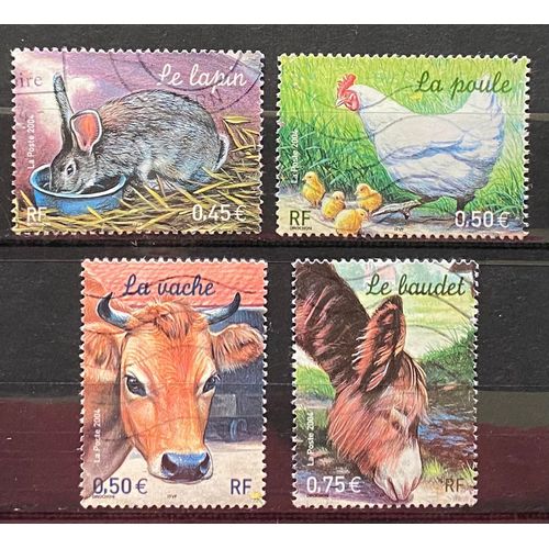 Lot De 4 Timbres Oblitérés France 2004 Y&T N° 3662 À 3665
