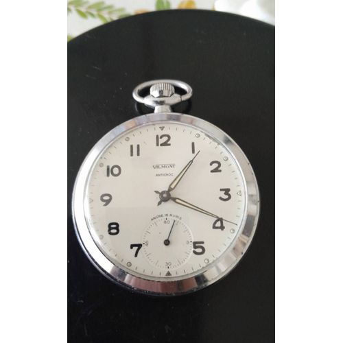 Véritable Montre À Gousset Vilmont Ancre 16 Rubis.
