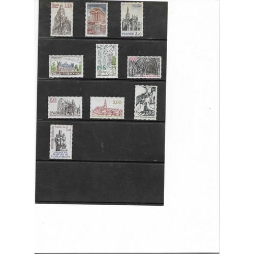 10 Timbres Neufs Monuments France 1981