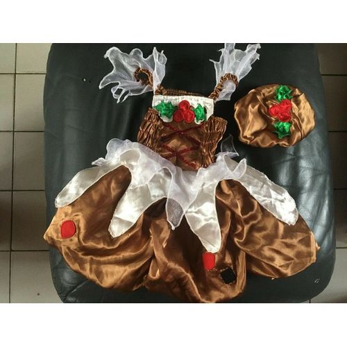 Rare Et Fantastique Robe De Noel De Bébé Pudding Taille 18 Mois / 2 Ans Neuve Idée Cadeau
