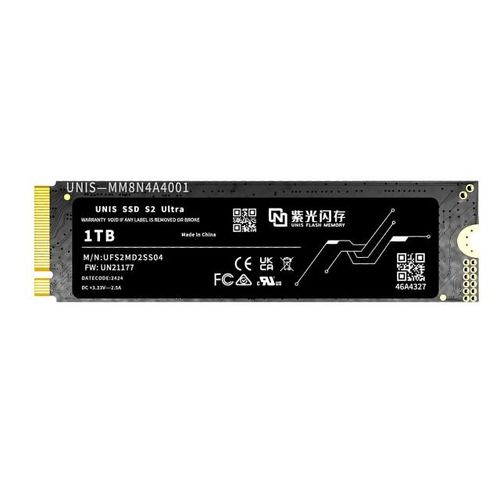 UNIS SSD S2 Ultra 1 To- PCIe 4.0, 6000 Mo/s Lecture, 5300 Mo/s Écriture