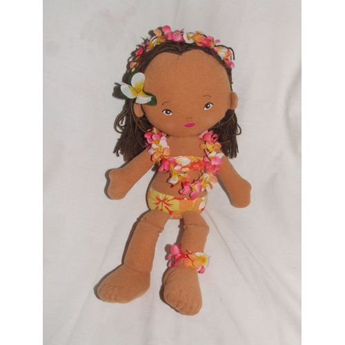 POUPEE HAWAI TAHITI CHIFFON TISSU FLEURS