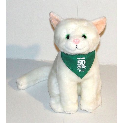 peluche chat blanc des 50 ans de feu vert doudou mascotte edition limitee