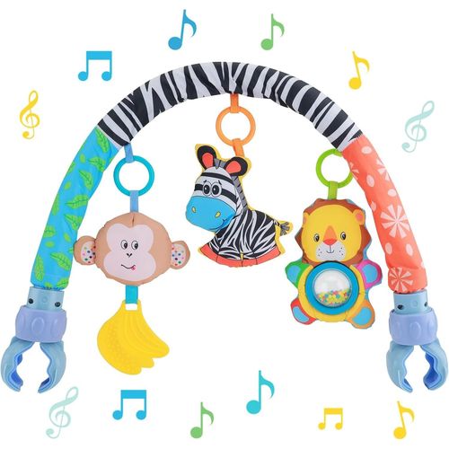Arche De Bébé Pour Landau ¿ Barre D'Activités Musicale Sensorielle À Clipser Pour Berceau Avec Hochet