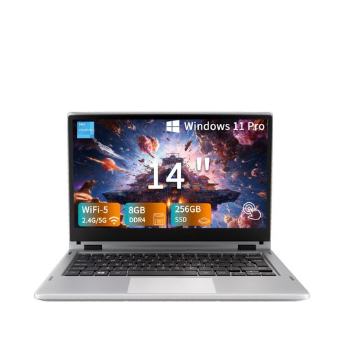 PC portable 14" Intel Celeron N4000 - 3 Ghz - Ram 8 Go - SSD 256 Go - Windows 11PRO - Écran orientable à 360°