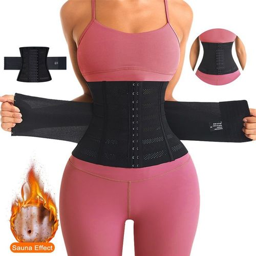 Ceinture De Sudation Femme - Abdominale Gaine Amincissante Ventre Plat Waist Trainer Sport (Noir, S)