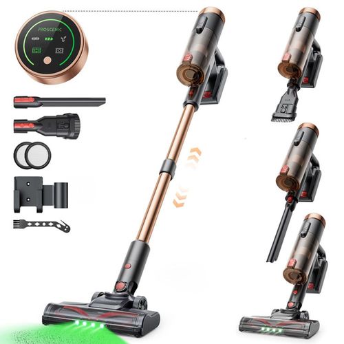 Aspirateur balai sans fil Proscenic P11 Ultra, 40 kPa, 450 W, puissant, LED GreenEye, brosse anti-enchevêtrement, télescopique et léger, pour tapis, poils d'animaux, sols durs et voitures