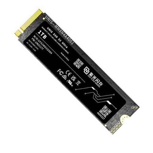 UNIS SSD S2 Ultra 1 To - PCIe 4.0 NVMe, 6,3 Go/s en lecture, 5,7 Go/s en écriture, refroidissement optimisé pour des performances durables