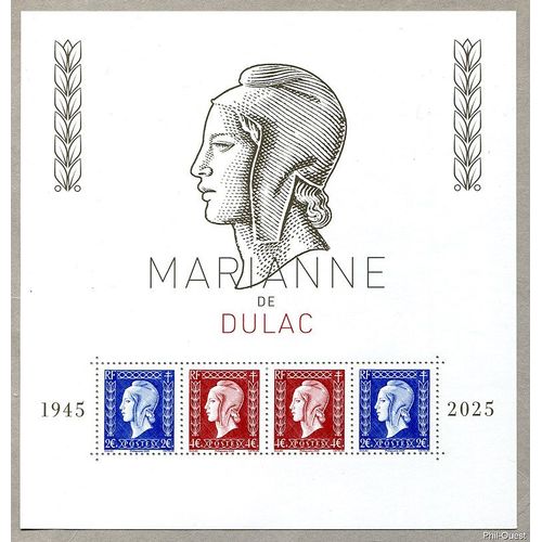 Salon De Printemps 80ème Anniversaire De La Marianne De Dulac Feuillet Comprenant 4 Timbres Année 2025 Yvert Et Tellier Luxe