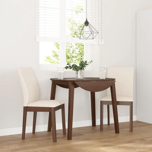 Vidaxl Chaises À Manger Coussins 2 Pcs Marron Bois Massif Caoutchouc