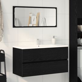 Vidaxl Meuble Sous-Lavabo Chêne Noir 90x38,5x45 Cm Bois D'ingénierie