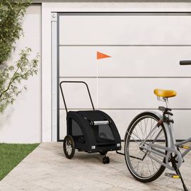 Vidaxl Remorque De Vélo Pour Animaux De Compagnie Noir