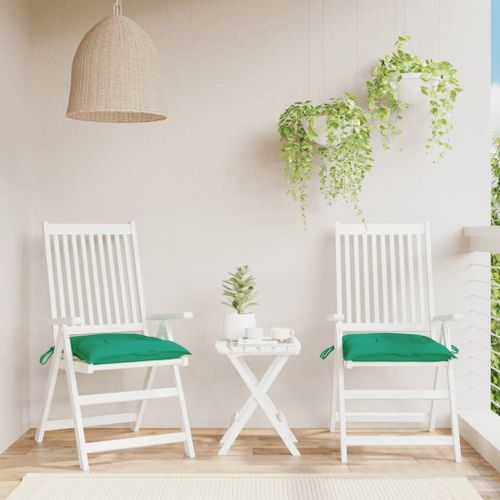 Vidaxl Coussins De Chaise Lot De 2 Vert 40x40x7 Cm Tissu Oxford