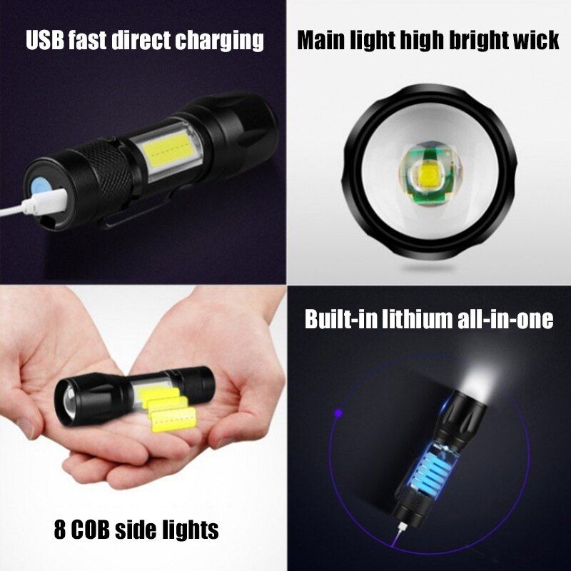 Mini Lampe De Poche Led Cob Portable, Lampe De Poche N'aime ... - 4