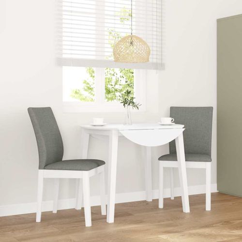 Vidaxl Chaises À Manger Coussins 2 Pcs Blanc Bois Massif Caoutchouc