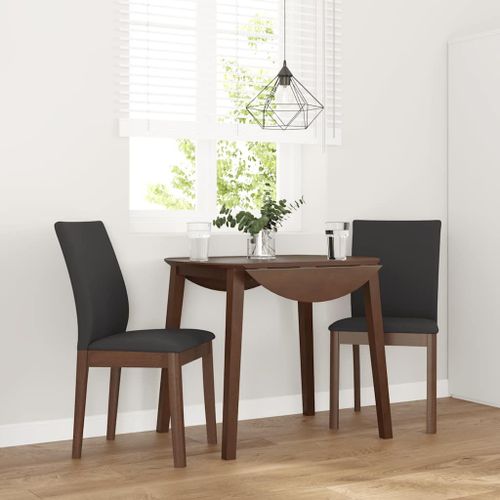 Vidaxl Chaises À Manger Coussins 2 Pcs Marron Bois Massif Caoutchouc