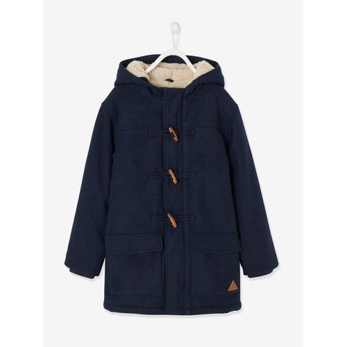 Duffle-Coat Garçon En Drap De Laine Doublé Sherpa Encre