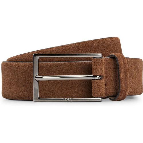Ceinture En Cuir Suédé Avec Logo Et Boucle Couleur Acier120