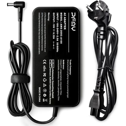 Alimentation Ordinateur Portable Chargeur Adaptateur Secteur 19V 6.32A 120W Compatible pour Toshiba P850 A300D P750D ADP-120ZB BB PA5083E-1AC3 PA5083E-1AC3 PA3290E-3AC3 PA3717E-1AC3 PA3201-1ACA