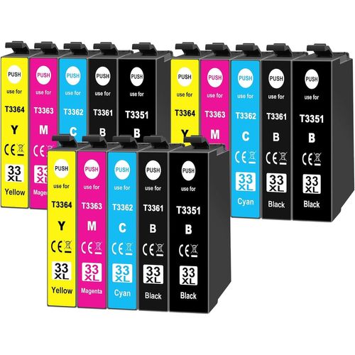 15x 33XL Cartouches d'encre Compatibles avec Epson 33XL 33 XL pour Epson Expression Premium XP-530 XP-540 XP-7100 XP-900 XP-630 XP-635 XP-640 XP-645 XP-830