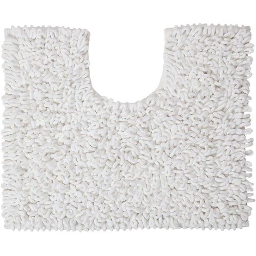 SHIBA-Twist, Tapis de Contour WC, Microfibre, 45 x 50 cm, Blanc[1899]