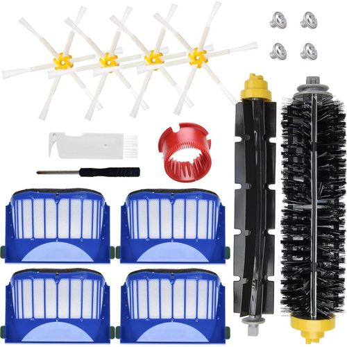 Accessoires Kit Pour Irobot Roomba 600 Série 600 605 610 612 615 616 620 621 630 645 650 651 660 665 670 671 680 681 685 695 696, Pièces De Rechange S À Rouleau Filtre S Latérales[H1887]