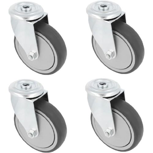 Hamiltion-Pack De 4 Roulettes Pour Meubles | Ø 100 Mm | Roulettes Pivotantes Sans Plaque De Montage | Poids Maximum 110 Kg | Pour Déplacer Des Meubles Lourds | Roulements À Rouleaux | Noyau En Plasti