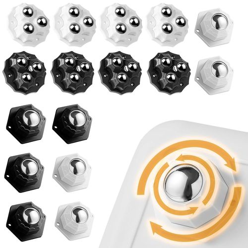 Hamiltion-16 Pièces Roulettes Pour Meubles, Mini Universelle Roulettes, Mini Roulette À 360 Degrés, Roulettes Universelles En Acier, Pour Meubles Ustensiles De Cuisine Boîtes De Rangement
