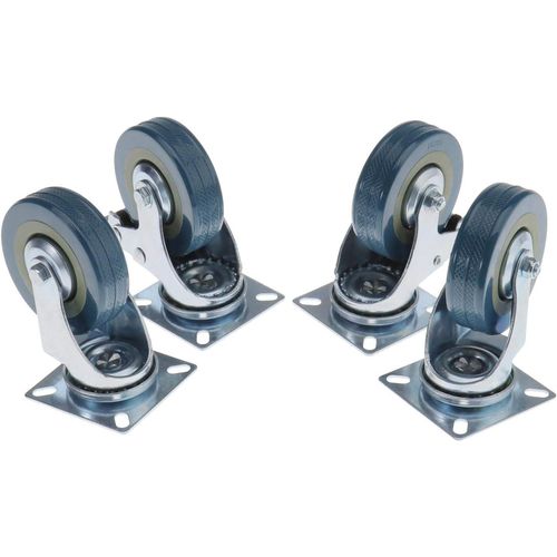 Hamiltion-Roulettes Pivotantes En Caoutchouc 75 Mm Pour Meubles Et Chariots 200 Kg