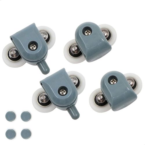 Hamiltion-Lot De 4 Roulettes Doubles Pour Cabine De Douche, 25 Mm, Pour Porte De Douche, Poulies, Durable, Double Porte Coulissante, Portes En Verre, D'Une Épaisseur D'Environ 3 À 6 Mm