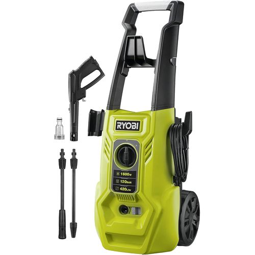 Hamiltion-Nettoyeur Haute Pression 1600 W-120 Bars-420 L-Flexible Renforcé Acier 5 M-Réservoir Détergent 0,9 L Intégré-Lance Vario-Lance Turbo-Ry120Pwa