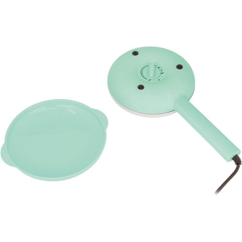 Hamiltion-Crêpière Funny Cooking Turquoise, Diamètre 21 Cm, Plaque Antiadhésive, 600W, 3 Températures, Poignée Ergonomique, 2 Fonctions En 1
