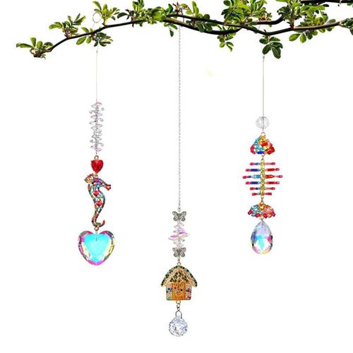 Attrape-Soleil en Clip, Prisme, Vent, Tendance, Hippocampe, Maison, Arête de Poisson, Pendentif, Fenêtre, Rideau, 3 Pièces