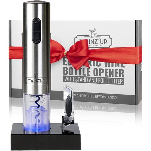 Hamiltion-Coffret Cadeau Homme-Tire Bouchon Electrique Rechargeable Avec Socle Chargeur Et Coupe-Capsule-Ouvre Bouteille Electrique Sans-Fil