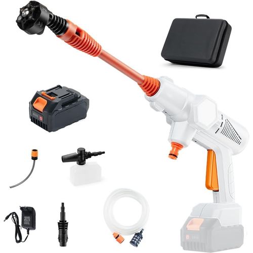 Hamiltion-21V Nettoyeur Haute Pression Portable: 870Psi Laveur Haute Pression Sans Fil 60 Bar Avec Batterie 4.0Ah Et Chargeur, Adapté Au Nettoyage Des Balcons, Terrasses Et Voitures