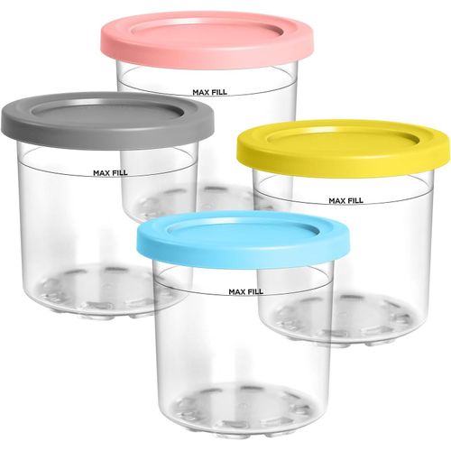 Hamiltion-Creami Nc300Eu Lot De 4 Récipients Pour Sorbetière Ninja Creami Nc300Eu, Compatibles Avec Les Sorbetières Ninja Nc299Eu Nc300Eu Nc301Eu (Nc300-4 Pack)