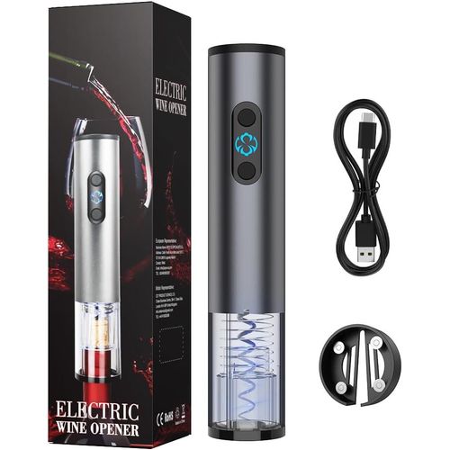 Hamiltion-Tire Bouchon Électrique, Ouvre Bouteille Rechargeable Par Usb Tire-Bouchon Automatique Coffret Cadeau Avec Câble De Chargement Usb, Coupe-Film, Emballage Délicat Pour Les Fetes A La Maison