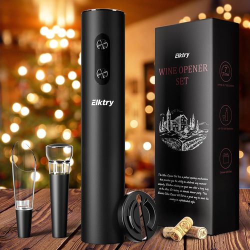 Hamiltion-Tire Bouchon Electrique, 4 En 1 Set Ouvre Bouteille Electrique,Ouvre Bouteille À Piles Avec Coupe-Capsule, Verseur Aérateur Et Bouchon À Vide¿Cadeau De Noël De Choix