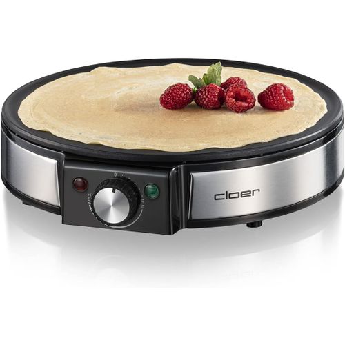 Hamiltion-6630 Crêpière Pour Crêpes Sucrées Ou Salées D'Un Diamètre De 30 Cm, 1200 W, Revêtement Antiadhésif, Avec Épandeur De Pâte Et Tourne-Crêpes, Noir