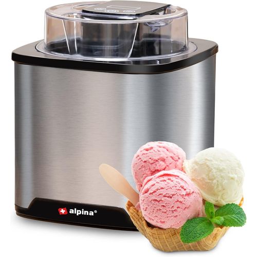 Hamiltion-Sorbetiere-Machine A Glace-Turbine A Glace Pour Sorbetières, Glace Italienne Et Yaourt Glacé-Sorbetiere Turbine A Glace 2L-Arrêt Automatique-Acier Inoxydable-Argenté