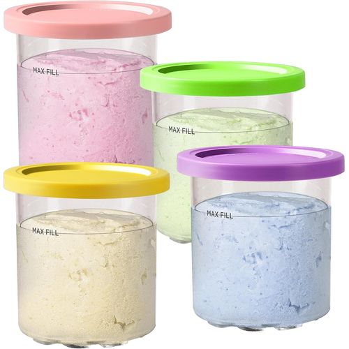 Hamiltion-Creami Nc300Eu Lot De 4 Récipients Pour Sorbetière Ninja Creami Nc300Eu, Accessoires De Sorbetière Compatibles Avec Ninja Creami Ice Cream Maker Nc299Eu Nc300Eu Nc301Eu