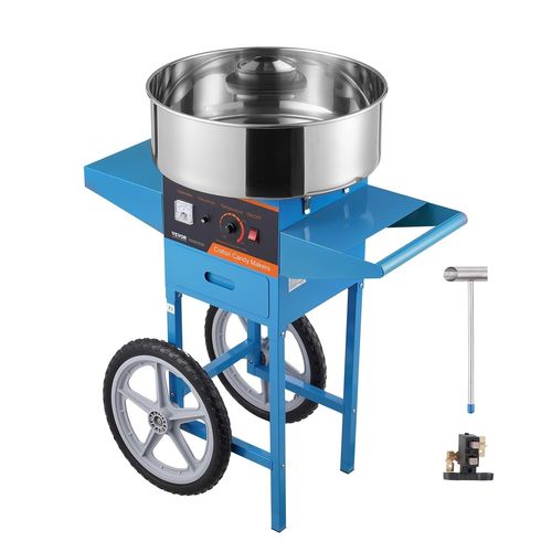 Hamiltion-Machine À Barbe À Papa Électrique Avec Chariot, 1000 W, Appareil À Sucre Commercial Avec Bol En Acier Inox Et Cuillère À Sucre, Parfaite Pour Maison, Anniversaire D'enfant, Fête De Famille,