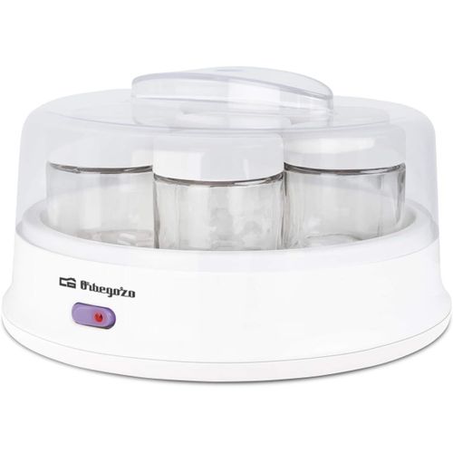Hamiltion-Yu 2350-Yaourtière, 7 Pots D'Une Capacité De 200 Ml, Couvercle Transparent, Interrupteur Marche/Arrêt, 15 W